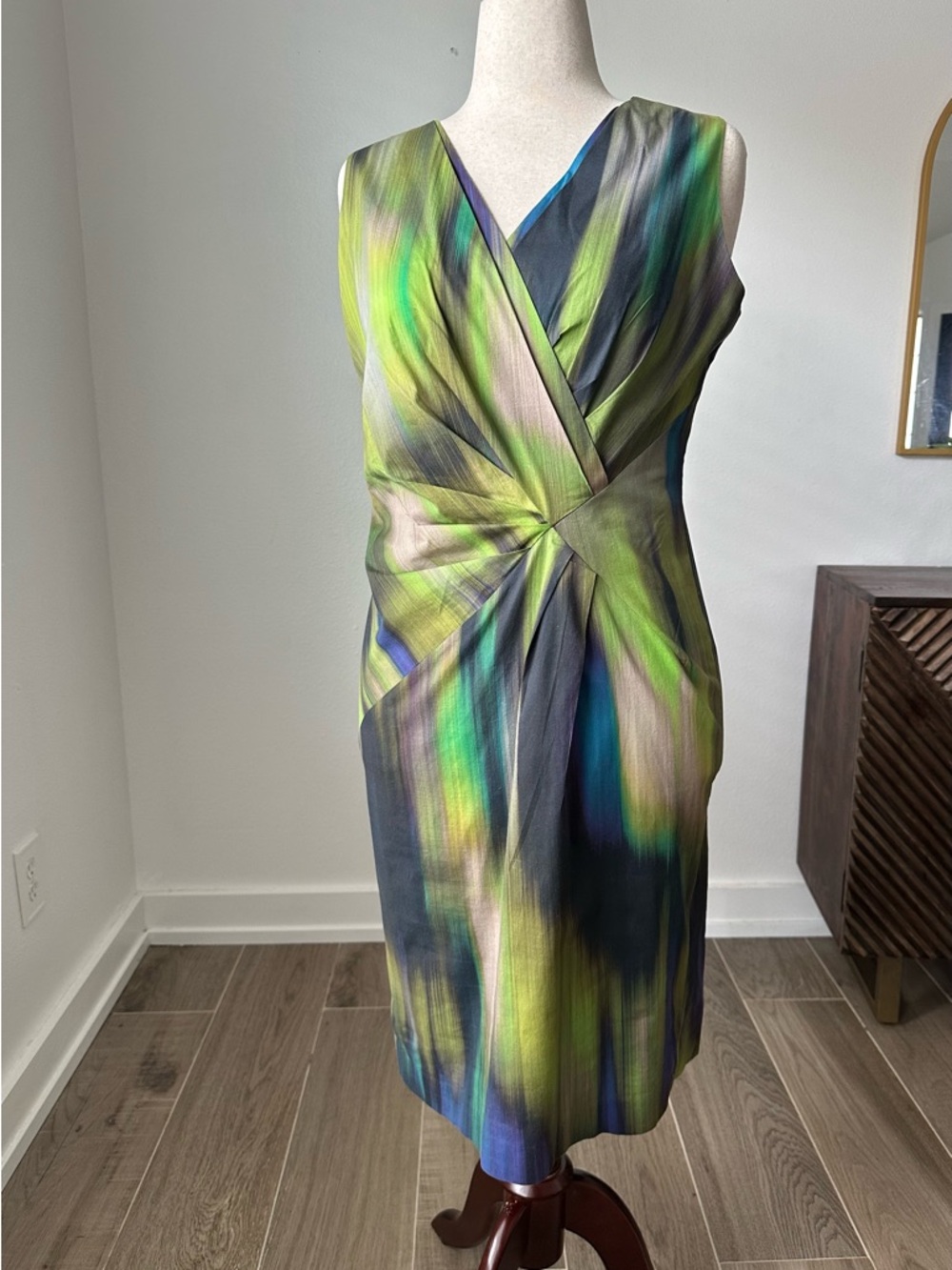 Lafayette 148 Sleeveless Watercolor Sheath Dress